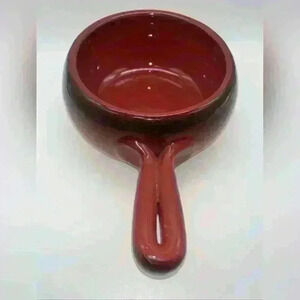 De Silva Terracotta Made in Italy Red Black Ombré Soup Bowls Baking Oven Dish
